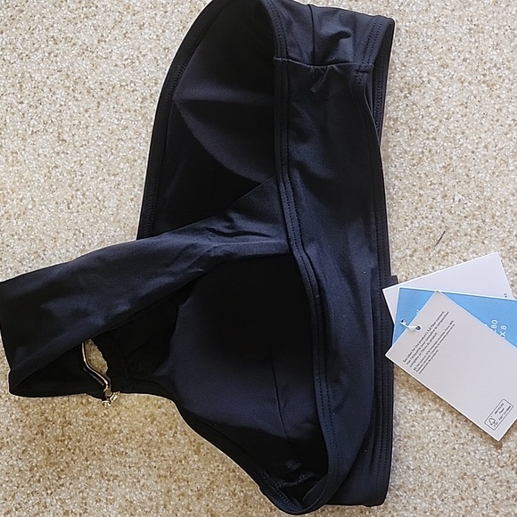 NWT H&M One Shoulder Tank Black Bikini Top Size 8 - Picture 9 of 10